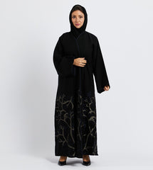 Solid Front Open Long Sleeves Abaya