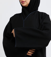 Solid Front Open Long Sleeves Abaya