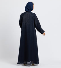 Navy Blue Long Sleeves Shimmer Abaya