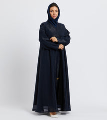 Navy Blue Long Sleeves Shimmer Abaya