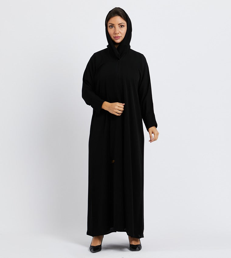 Black Solid Long Sleeves Abaya