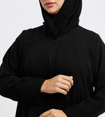 Black Solid Long Sleeves Abaya