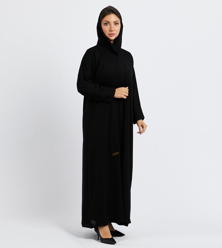 Black Solid Long Sleeves Abaya