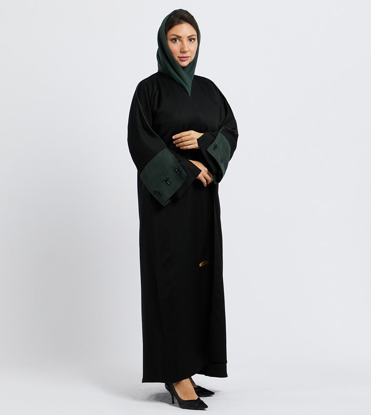 Embellished Trim Long Sleeves Abaya