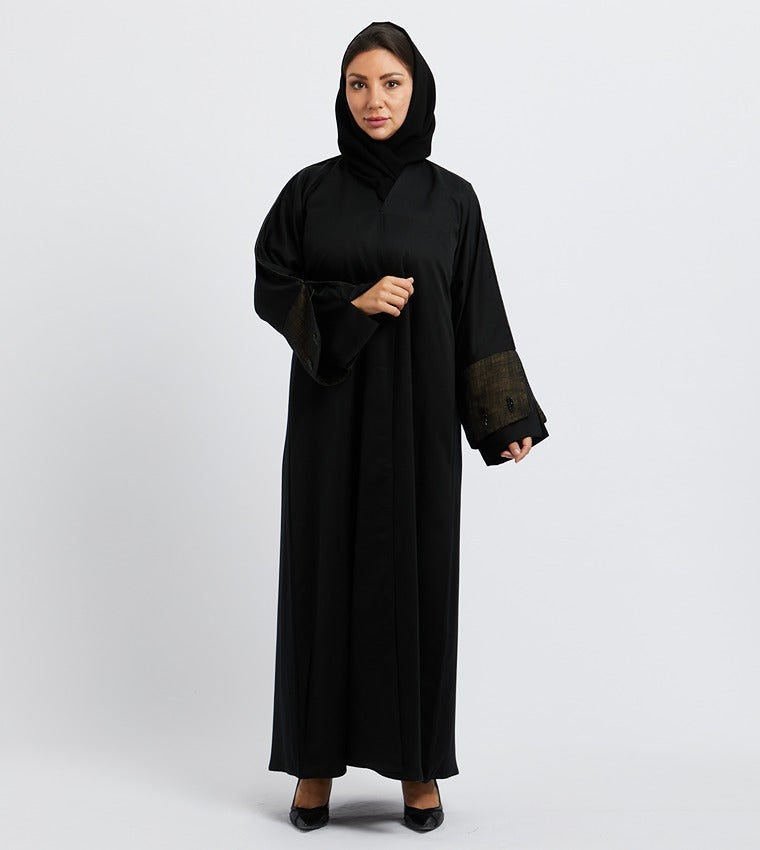 Embellished Trim Long Sleeves Abaya