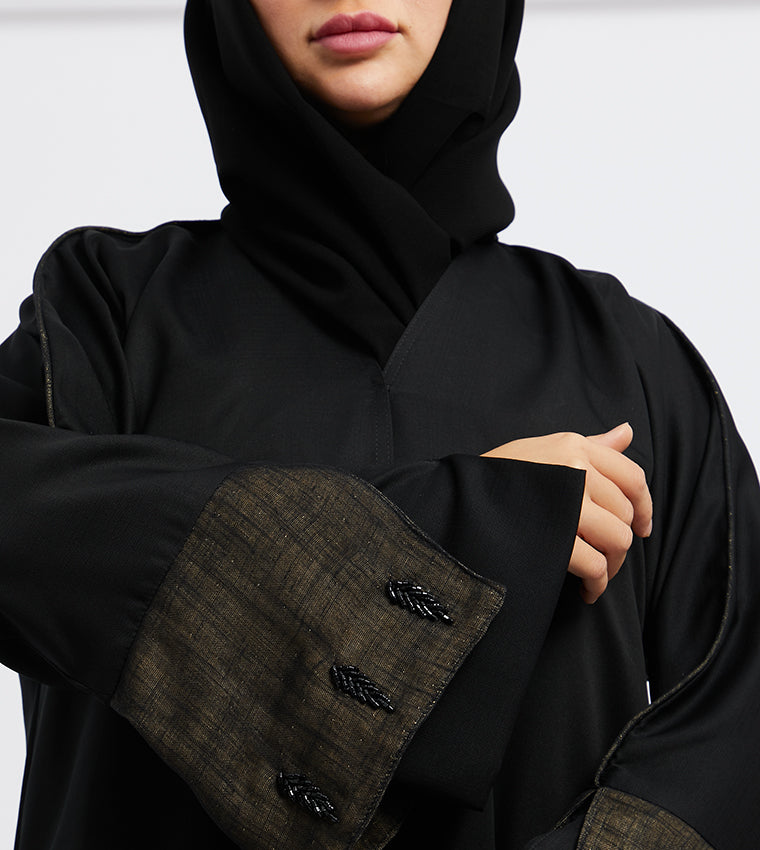 Embellished Trim Long Sleeves Abaya