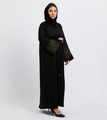 Embellished Trim Long Sleeves Abaya