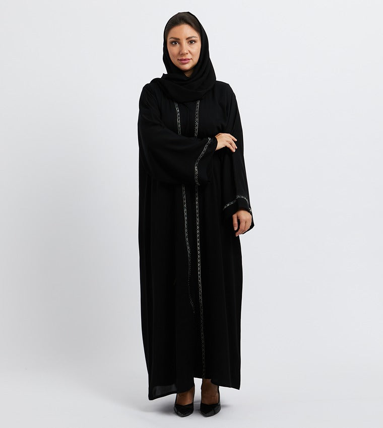 Pleated Sleeve Abaya