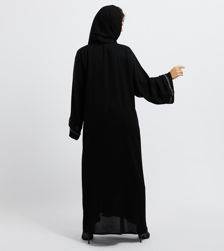 Pleated Sleeve Abaya