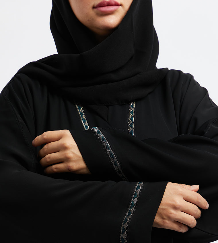 Pleated Sleeve Abaya