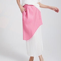 Evva- Pink & White Chic Skirt