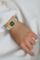 Round Green Dial Analog Watch