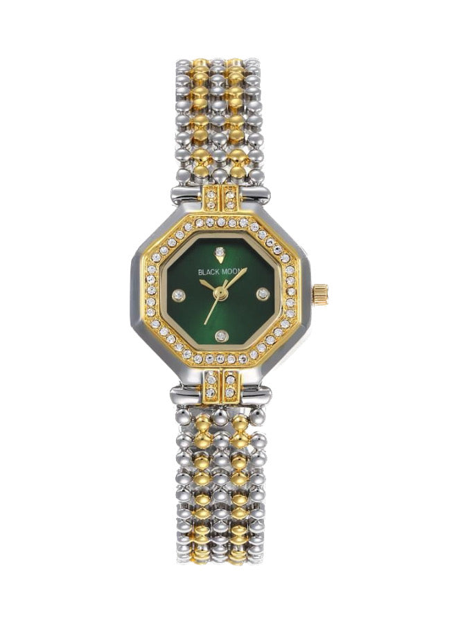 Octagon Green Dial Analog Stone Studded Bracelet Watch