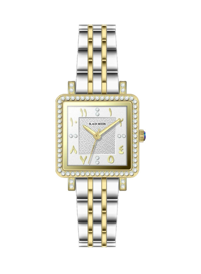 Square Silver Arabic Dial Analog Watch With Stainless Steel Strap