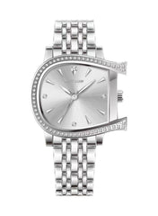 Classic Silver Dial Analog Watch With Stainless Steel Strap