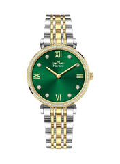 Round Green Dial Analog Watch