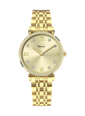 Round Gold Dial Analog Watch