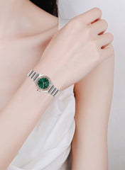 Round Green Dial Analog Watch