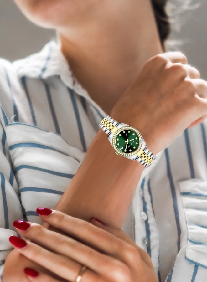 Blackmoon- Datejust Green Dial Analog Watch