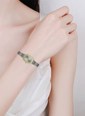 Embellished Rectangle Grey Dial Analog  Watch