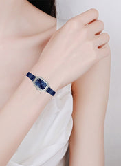 Embellished Rectangle Blue Dial Analog Blue Watch