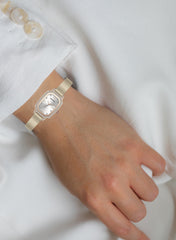 Embellished Rectangle Silver Dial Analog Khaki Watch