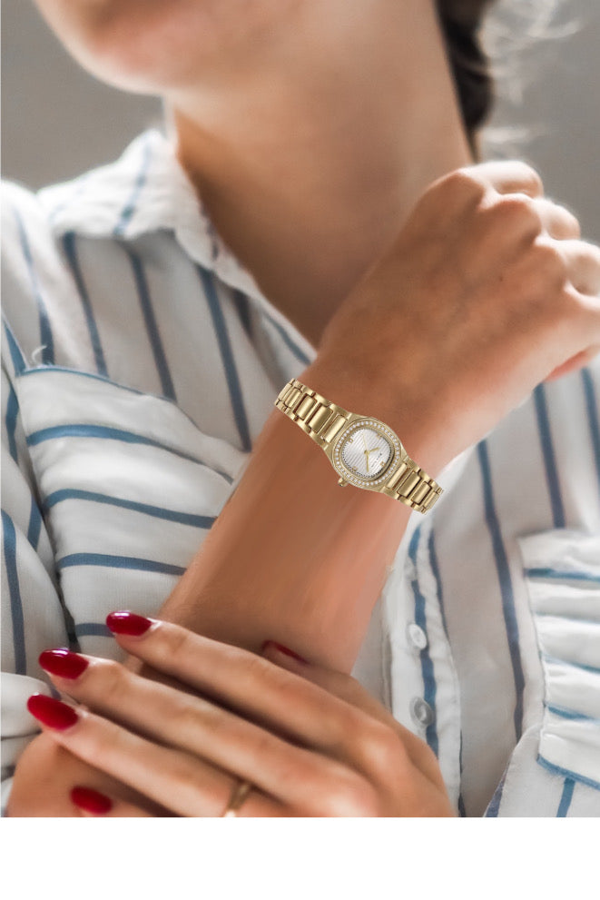 Round Navy White Dial Analog Watch