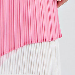 Evva- Pink & White Chic Skirt